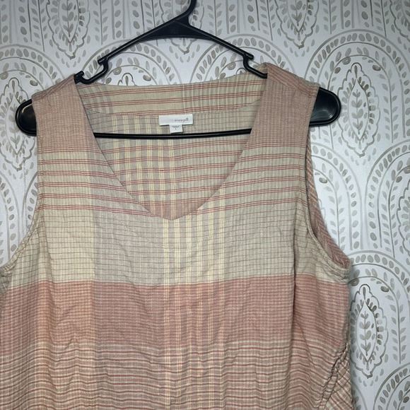 J. Jill PureJill Womens Size Large Cream Plaid Lagenlook Asymmetrical Dress - Picture 8 of 11